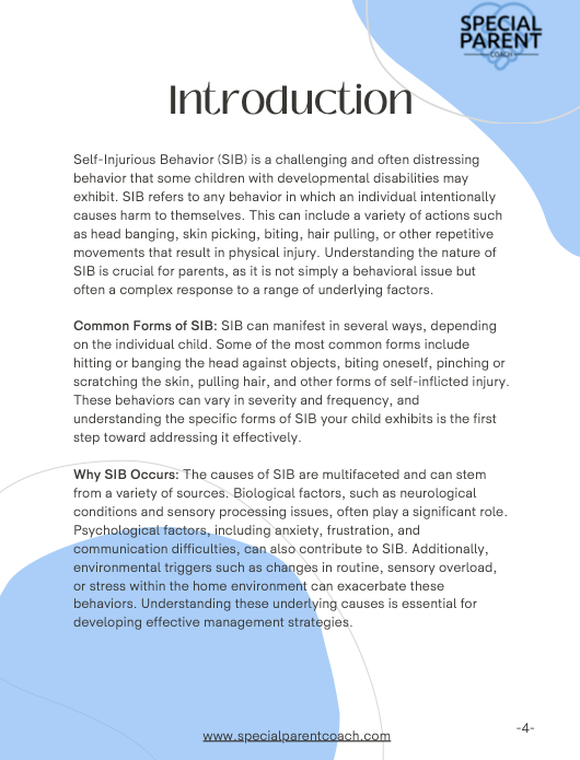 Self-Injurious Behavior Management Guide