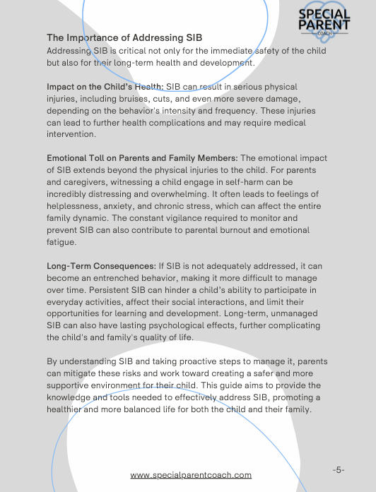 Self-Injurious Behavior Management Guide